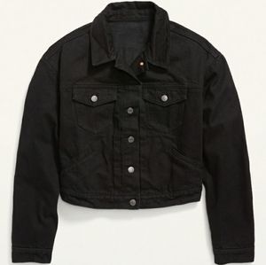 Cropped Black Jean Jacket
